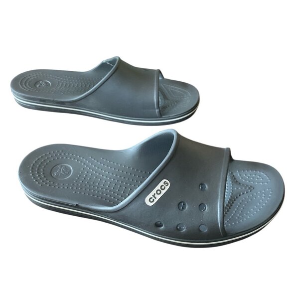 Crocs Unisex Adult Crocband 2 Slide Sandals, Grey Slate Grey NWT M9/W11 - Picture 6 of 9